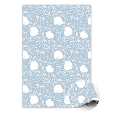 Teppich Auf Pvc Zur Küche Tulup Blau stiele Und Knospen Bodenmatte