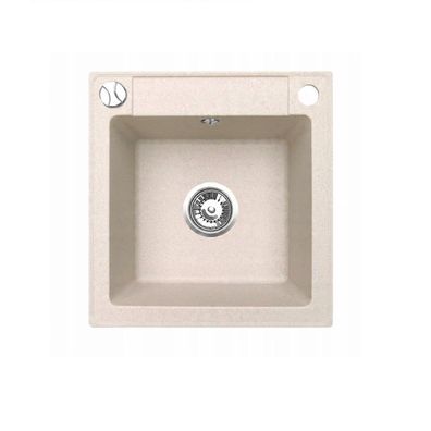 QLS Granitspüle Belmondo 46x44 cm Einbauspüle Spülbecken beige 11318