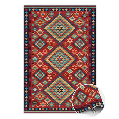 Vinyl Teppich Läufer Zum Flur Tulup Mehrfarbig bunte Retro-Dreiecke Bodenmatte