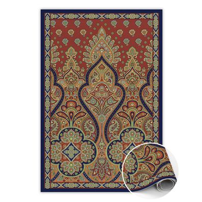 Vinyl Teppich Läufer Zum Schlafzimmer Tulup Rot indischer Retro-Stil Bodenmatte