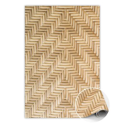 Pvc Teppich Zum Wohnzimmer Tulup Braun korbstruktur Bodenmatte