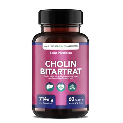 Saint Nutrition® Cholin Bitartrat - Appetitzügler - Hochwertige Cholin-Kapseln