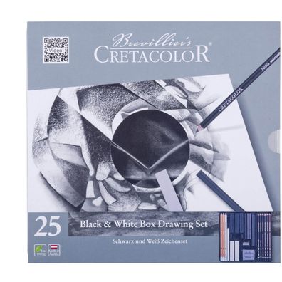 Cretacolor Black & White 25-teiliges Zeichenset