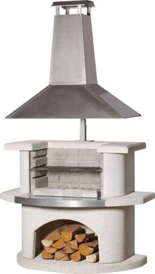 Buschbeck Gartenkamin Grill Venedig Edelstahlhaube BBQ Kohlegrill Holzgrill