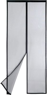 Fliegengitter Tür 100x200cm Schwarz Magnetisch Krallensicher Verstärkte Version