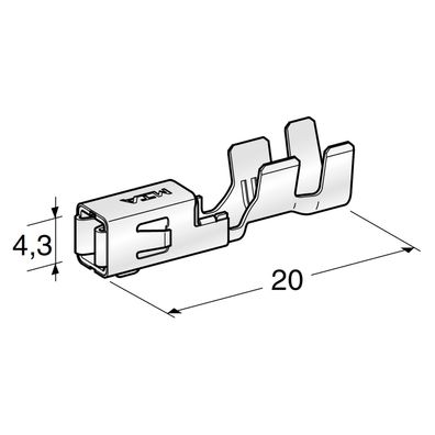 Flachsteckhülse | MTA MINI F280 WP | 2,8mm | Auswahl: 0,35-4mm²