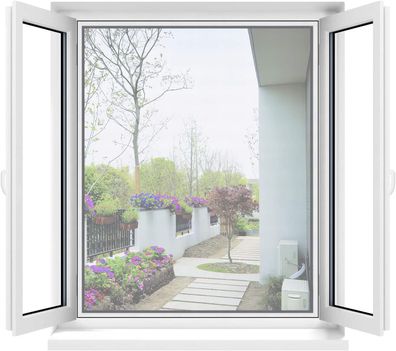 2-teiliger Fensterschutz, bis 130x150cm, Klettbänder, einfache Montage, Weiß