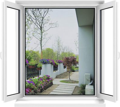 2-teiliger Fensterschutz, bis 130x150cm, Klettbänder, einfache Montage, Schwarz
