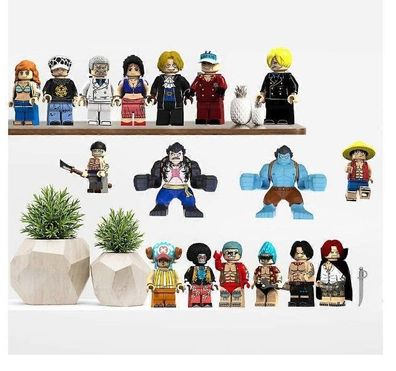 17-teiliges One Piece Actionfiguren-Steinset 1,77/3,14 Zoll Anime One Piece Actionfig