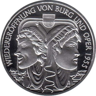 Österreich 10 Euro 2005 50 Jahre Wiedereröffnung von Burg und Oper Silber im Etui*