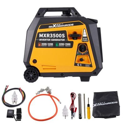 3,5kW Dual-Fuel Stromerzeuger, Benzin/LPG Inverter mit 13,5h Laufzeit