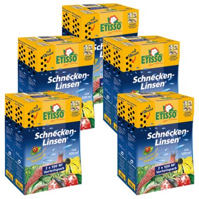 5 x ETISSO® Schnecken-Linsen®, 2 x 300 g in Streu-Faltschachtel