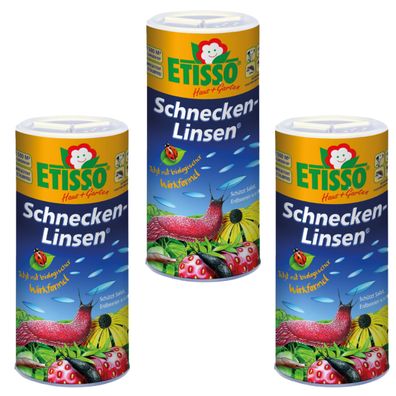 3 x ETISSO® Schnecken-Linsen®, 300 g in Streudose