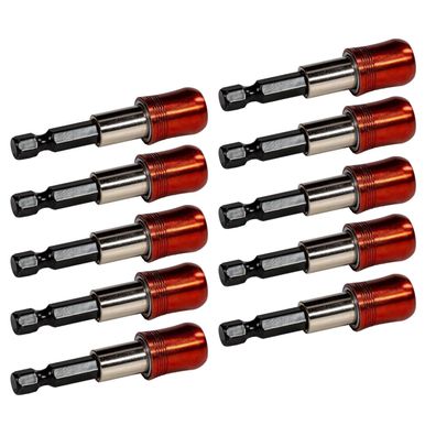 10er Set Schnellwechsel Magnet Bithalter 60mm Bit Verriegelung Magnetbithalter