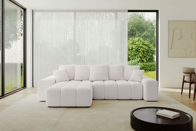 Couch mit Schlaffunktion, Stauraum Wohnlandschaft Funktionsecke ENIL-L