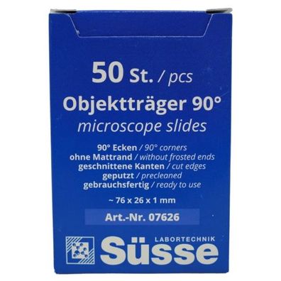 Objektträger 76x26mm 90° (50 Stk.)