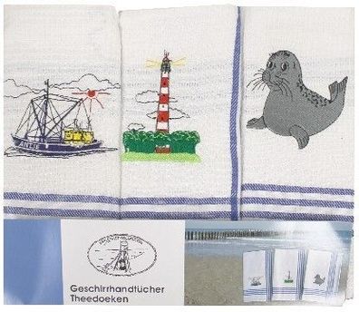 3er Set Geschirrtücher