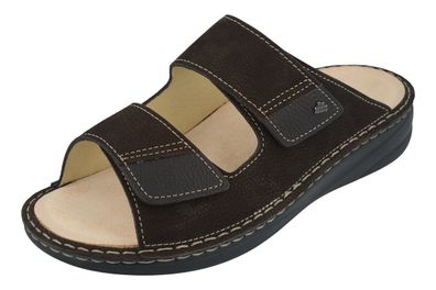 FINN Comfort Psara Herren Mellow Pantolette Hausschuhe dunklbraun Nubukleder