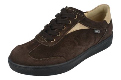 FINN Comfort FINNCO Interlagos Damen Halbschuhe dunkelbraun gold Nubukleder
