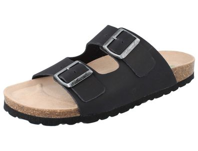 Natural SENSE Damen Pantoletten Schlupfschuhe Hausschuhe dunkelblau Glatteder