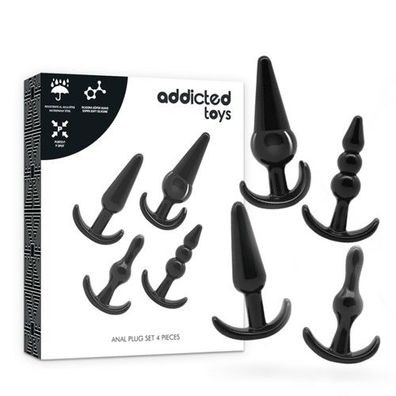 Analplug Set 4-teilig - Silikon, flexibel, P-Punkt, Anfänger & Profi
