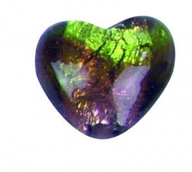 Glas-Perle "Herz" - brombeer-bunt - 18 mm Durchmesser