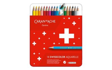 Caran d'Ache Swisscolor Aquarelle Buntstifte in Metallbox - 30er