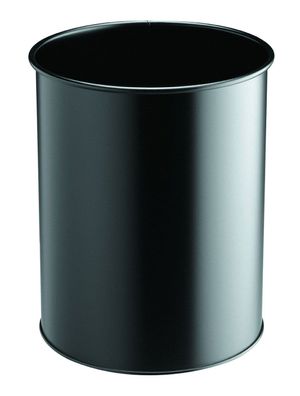 Durable Papierkorb METALL rund 15 Liter schwarz 3301 01