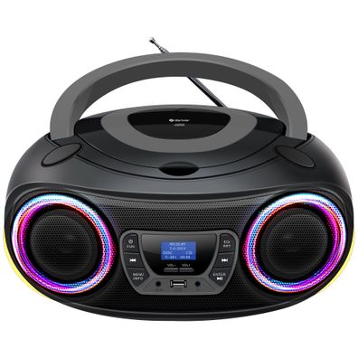 Denver TDB-212BT Boombox mit CD, Bluetooth, USB, AUX, DAB+/FM-Radio & LED-Licht