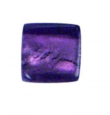Glas-Perle "Würfel" - brombeer gelüstert -10 x 10 x 10 mm
