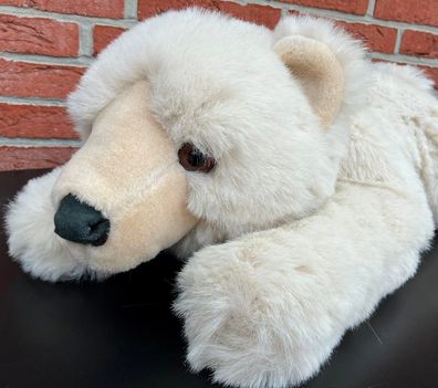 Althans Eisbär Bär liegend Weiß Plüschtier Stofftier 70cm NEU!