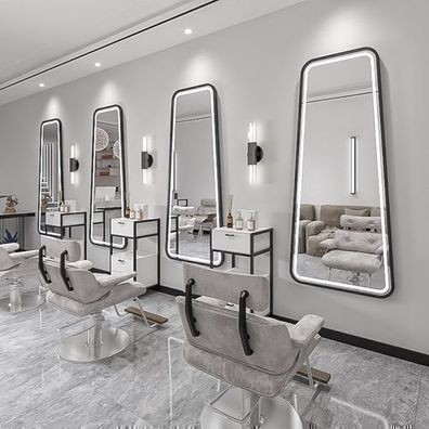 Konsole Friseur Barber Kosmetikspiegel LED Aluminiumrahmen 180x80 PRO