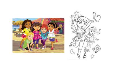 Ausmalpuzzle - Dora und Freunde