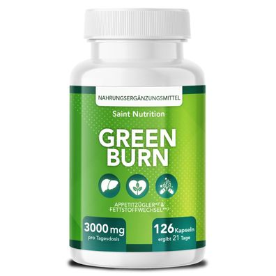 Saint Nutrition® Green Burn - Appetitzügler - hochdosiert - Glucomannan, Cholin