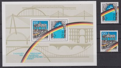 BRD 1990 postfrisch MiNr. 1481II-1482II und Block 22 Aufbruch zur deutschen Einheit