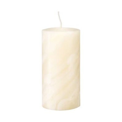 Handgeknetete Stumpenkerze elfenbein (80x50mm)