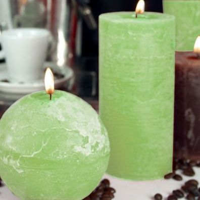 Stumpenkerze RUSTIK 610 apfelgrün (230x70mm)