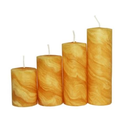 Handgeknetete Stumpenkerzen 4er-Geschenkset natur