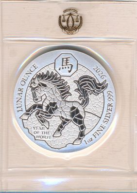 Ruanda 2026 Jahr des Pferds 1 Oz Silber