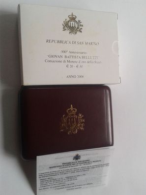 Etui + Umverpackung + Zertfikat für 20 + 50 euro 2006 San Marino Gold PP - NO coin