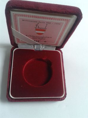 Etui und Zertifikat für 1000 Schilling 1993 Maria Theresia Gold - NO coin 1000ÖS 1993