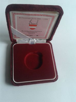 Etui und Zertifikat für 500 Schilling 1993 Rudolph II. Gold - NO coin 500ÖS 1993 Gold