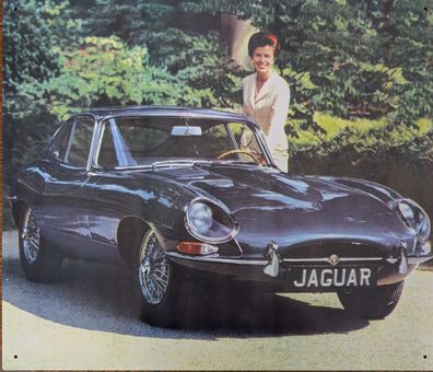 Blechschild Jaguar E Type, Bilder, Deko, Oldtimer, Klassiker