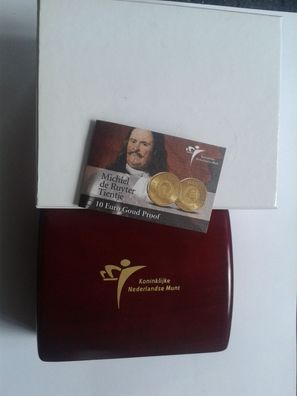 Etui, Zertifikat und Umverpackung für 10 euro 2017 Niederlande De Ruyter Gold