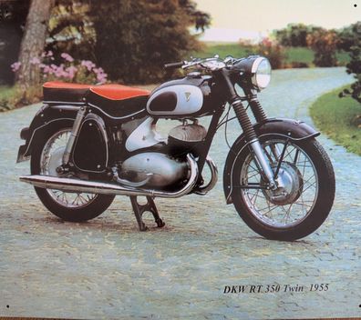 Blechschild DKW RT 350 Twin 1955, Werbung, Deko, Bild, Motorrad, Oldtimer