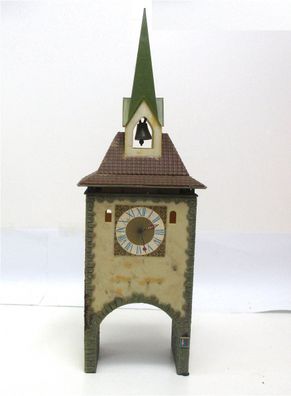 Spur H0 Stadttor mit Uhr Fertigmodell