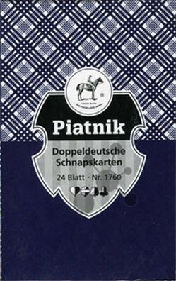 Schnapskarten Doppeldeutsch Karo blau