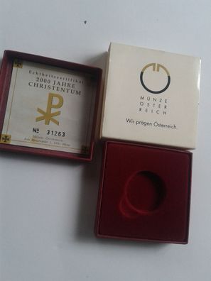 Etui Zertifikat Umverpackung 50 euro 2002 Österreich Orden und die Welt Gold