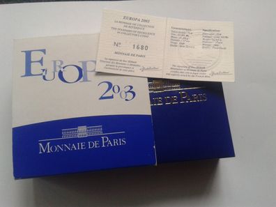 Etui Zertifikat Umverpackung für 50 euro 2003 Frankreich Europa 1 Unze Gold
