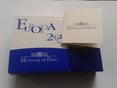 Etui Zertifikat Umverpackung für 10 euro 2003 Frankreich Europa 1/4 Unze Gold
